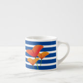 Tasse Expresso Monogramme à rayures bleu chic (Droite)