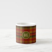 Tasse Expresso Monogramme, automne Plaid Motif 6oz Espresso Cup (Devant)
