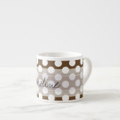 Tasse Expresso Monogramme Brown blanc tendance Motif Polka Dot Fu (Devant droit)