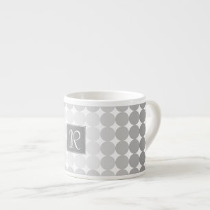 Tasse Expresso Monogramme Cercles Gris Moderne