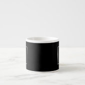 Tasse Expresso Monogramme classique simple | Texte noir et blanc (Devant)