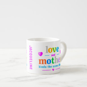 Tasse Expresso monogramme coloré de la mère
