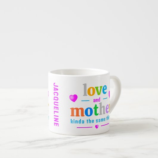 Tasse Expresso monogramme coloré de la mère (Devant droit)