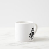 Tasse Expresso Monogramme de chien à deux gardes (Devant droit)