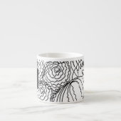 Tasse Expresso Monogramme de doodle dessiné à la main de fleur d' (Devant)