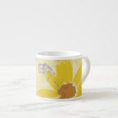Tasse Expresso Monogramme de marguerite jaune rétro (Devant droit)