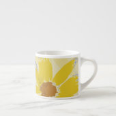 Tasse Expresso Monogramme de marguerite jaune rétro (Droite)