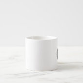 Tasse Expresso Monogramme de style tableau noir gris (Devant)
