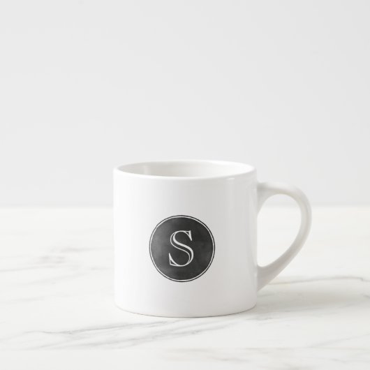 Tasse Expresso Monogramme de style tableau noir gris (Droite)