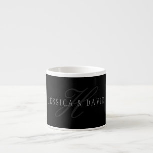 Tasse Expresso Monogramme des noms et prénoms de couple
