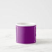 Tasse Expresso Monogramme Initiales 3 Moderne Gras | Blanc & Viol (Devant)