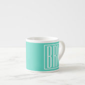 Tasse Expresso Monogramme Initiales 3 Modernes Gras | Blanc Sur A (Devant droit)