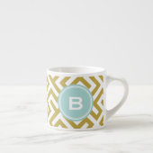 Tasse Expresso Monogramme motif géométrique clé or moderne grec (Droite)
