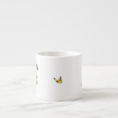 Tasse Expresso Monogramme papillon floral initial J (Devant)