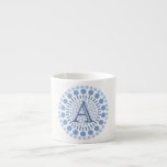 Tasse Expresso Monogramme Personnalisable Cercles Bleus Espresso<br><div class="desc">Monogramme personnalisable sur ce graphique moderne et bleu Circles.</div>