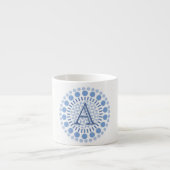 Tasse Expresso Monogramme Personnalisable Cercles Bleus Espresso  (Devant)