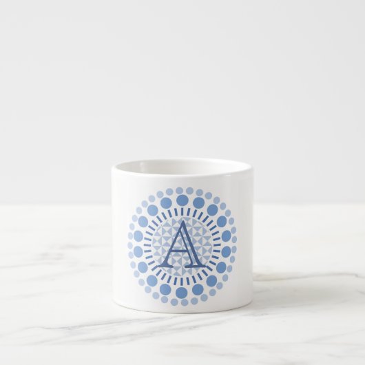 Tasse Expresso Monogramme Personnalisable Cercles Bleus Espresso (Devant)