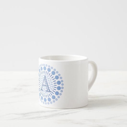 Tasse Expresso Monogramme Personnalisable Cercles Bleus Espresso (Devant droit)