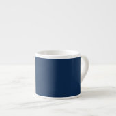 Tasse Expresso monogramme personnalisé, bleu foncé moderne (Devant droit)