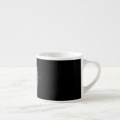 Tasse Expresso Monogramme personnalisé Nom de script noir blanc g (Droite)