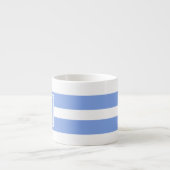 Tasse Expresso Monogramme rayé bleu et blanc (Devant)
