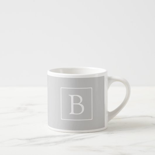 Tasse Expresso Monogramme simple gris clair (Droite)