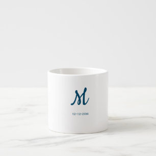 Tasse Expresso monogramme simple personnalisé ajouter votre nom m