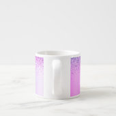 Tasse Expresso Monogramme Violet Pailleté Étincelant Script Fémin (Dos)