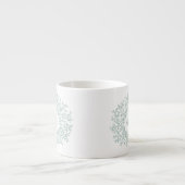 Tasse Expresso Monogrammes de cadeau de mariage de cercle de feui (Devant)