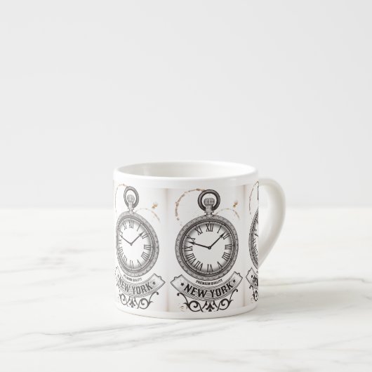 Tasse Expresso Montre de poche New York (Devant droit)