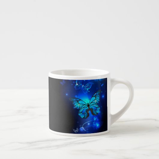 Tasse Expresso Morpho Butterfly in the Dark Background (Droite)