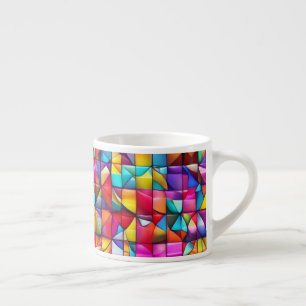 Tasse Expresso Mosaïque de carreaux de couleur vibrante