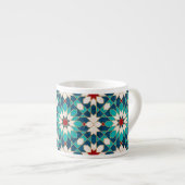 Tasse Expresso Mosaïque marocaine de marbre blanc Turquoise bleu (Devant droit)