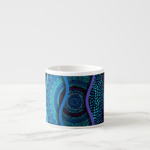 Tasse Expresso Mosaïque ornée : Secours Vagues Texture.