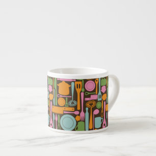 Tasse Expresso Motif 3 d'ustensiles de cuisine