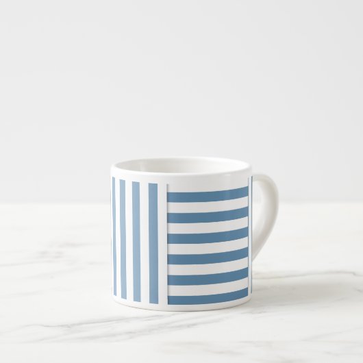 Tasse Expresso motif à bande blanche bleue (Devant droit)