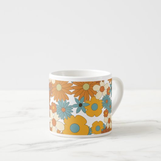 Tasse Expresso Motif à fleurs rétro coloré (Devant droit)