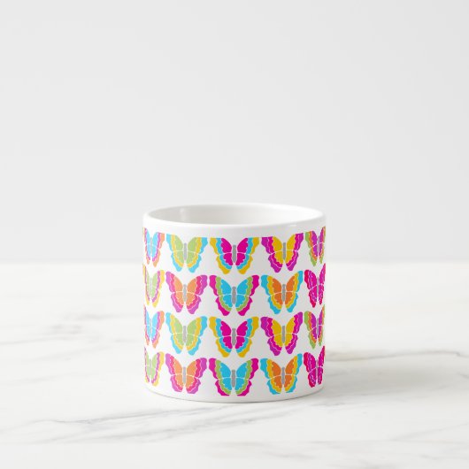 Tasse Expresso Motif à papillon arc-en-ciel mignon (Devant)