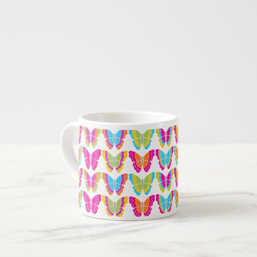 Tasse Expresso Motif à papillon arc-en-ciel mignon (Devant gauche)