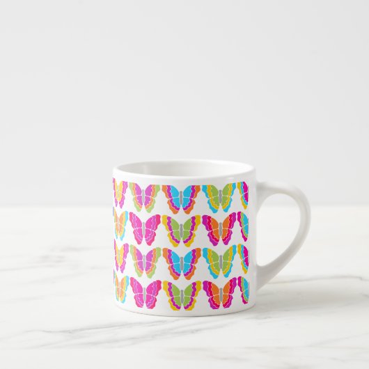 Tasse Expresso Motif à papillon arc-en-ciel mignon (Droite)
