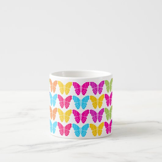 Tasse Expresso Motif à papillon arc-en-ciel mignon (Devant)