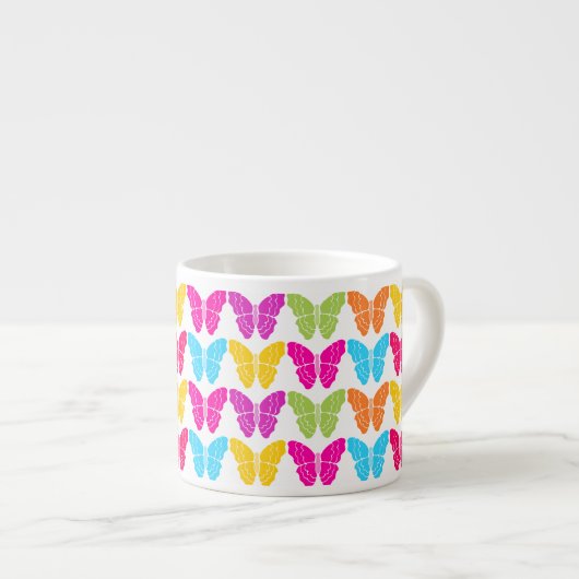 Tasse Expresso Motif à papillon arc-en-ciel mignon (Devant droit)
