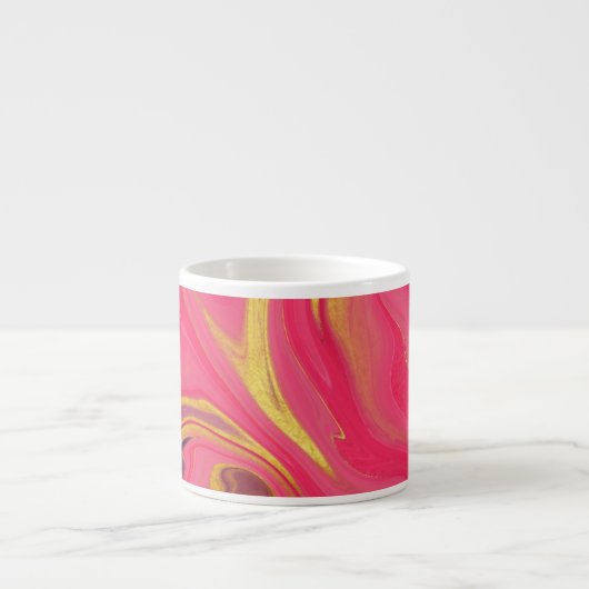 Tasse Expresso motif abstrait rose (Devant)