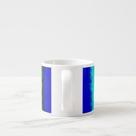 Tasse Expresso Motif arc-en-ciel bleu vert abstrait 3D (Dos)