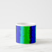 Tasse Expresso Motif arc-en-ciel bleu vert abstrait 3D (Devant)