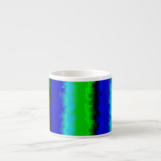 Tasse Expresso Motif arc-en-ciel bleu vert abstrait 3D (Devant)