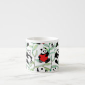 Tasse Expresso motif avec de beaux pandas avec des coeurs (Devant)