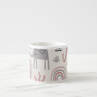 motif avec de mignons éléphants et girafes géant