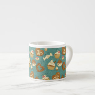 Tasse Expresso Motif avec des petits gâteaux et des sucreries