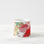 Tasse Expresso Motif avec les fleurs rouges (Devant)